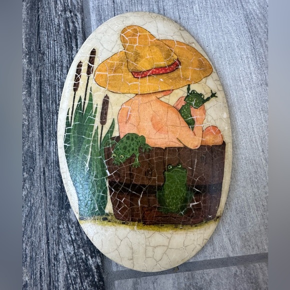 VINTAGE WALL ART CRACKLE STONE PLAGUE INDOOR OUTDOOR HOME DECOR CABIN FARMHOUSE - Picture 4 of 11